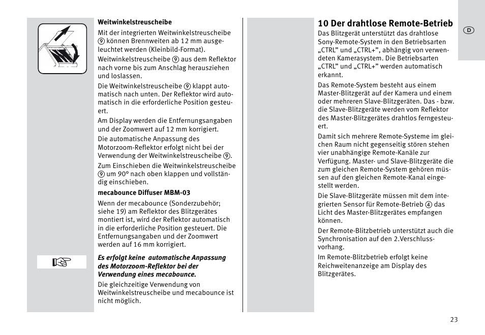 Metz MECABLITZ 64 AF-1 digital Sony User Manual | Page 23 / 326