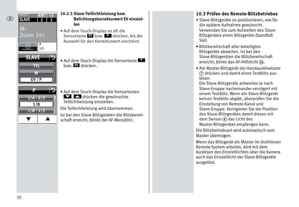 M- zoom 24, Slave o | Metz MECABLITZ 64 AF-1 digital Sony User Manual | Page 30 / 326