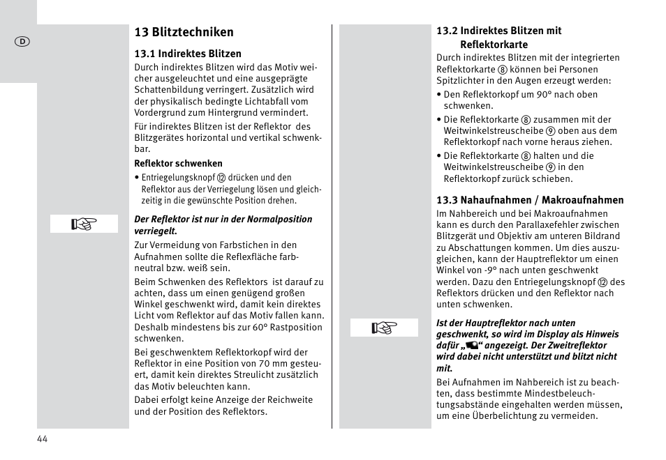Metz MECABLITZ 64 AF-1 digital Sony User Manual | Page 44 / 326