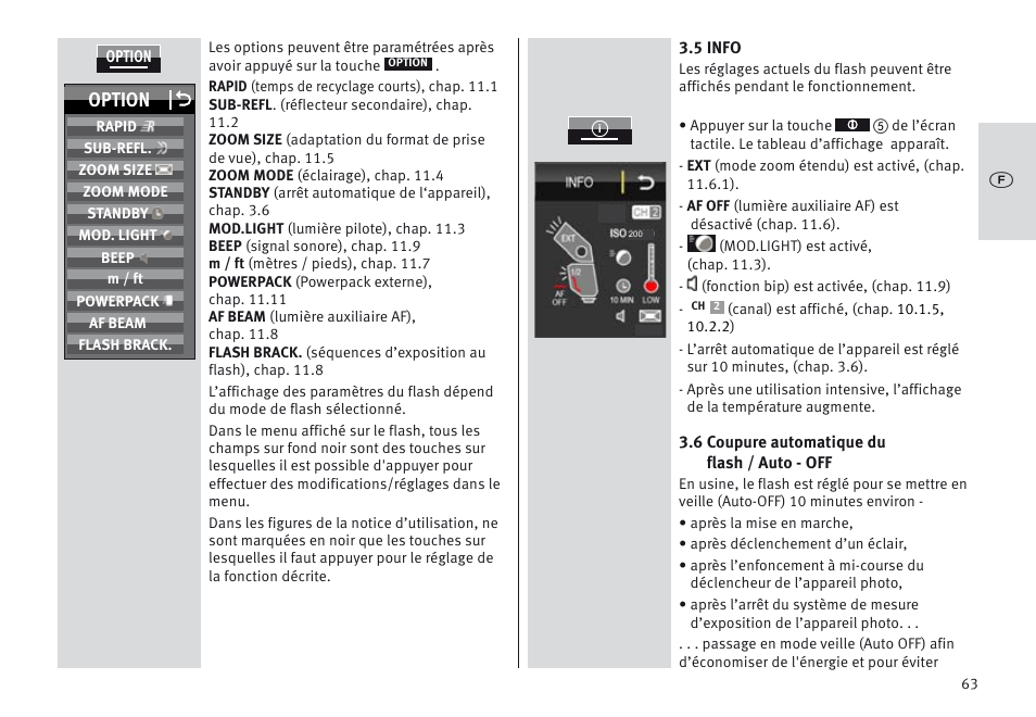 Option o | Metz MECABLITZ 64 AF-1 digital Sony User Manual | Page 63 / 326