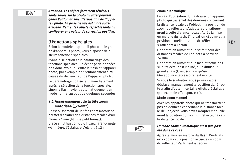 Metz MECABLITZ 64 AF-1 digital Sony User Manual | Page 75 / 326