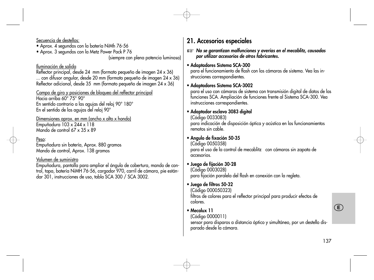Metz MECABLITZ 76 MZ-5 digital User Manual | Page 137 / 146