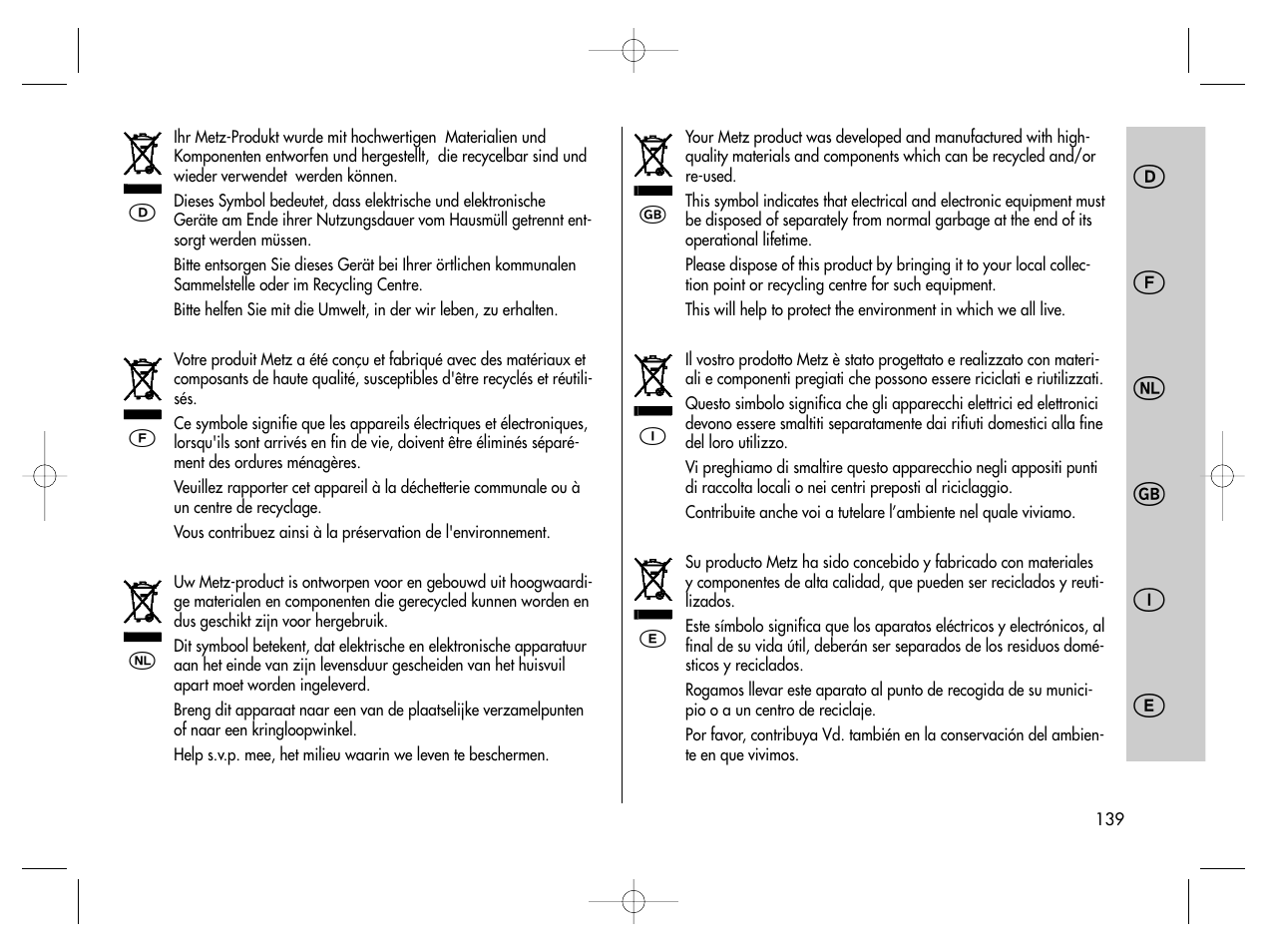 Metz MECABLITZ 76 MZ-5 digital User Manual | Page 139 / 146