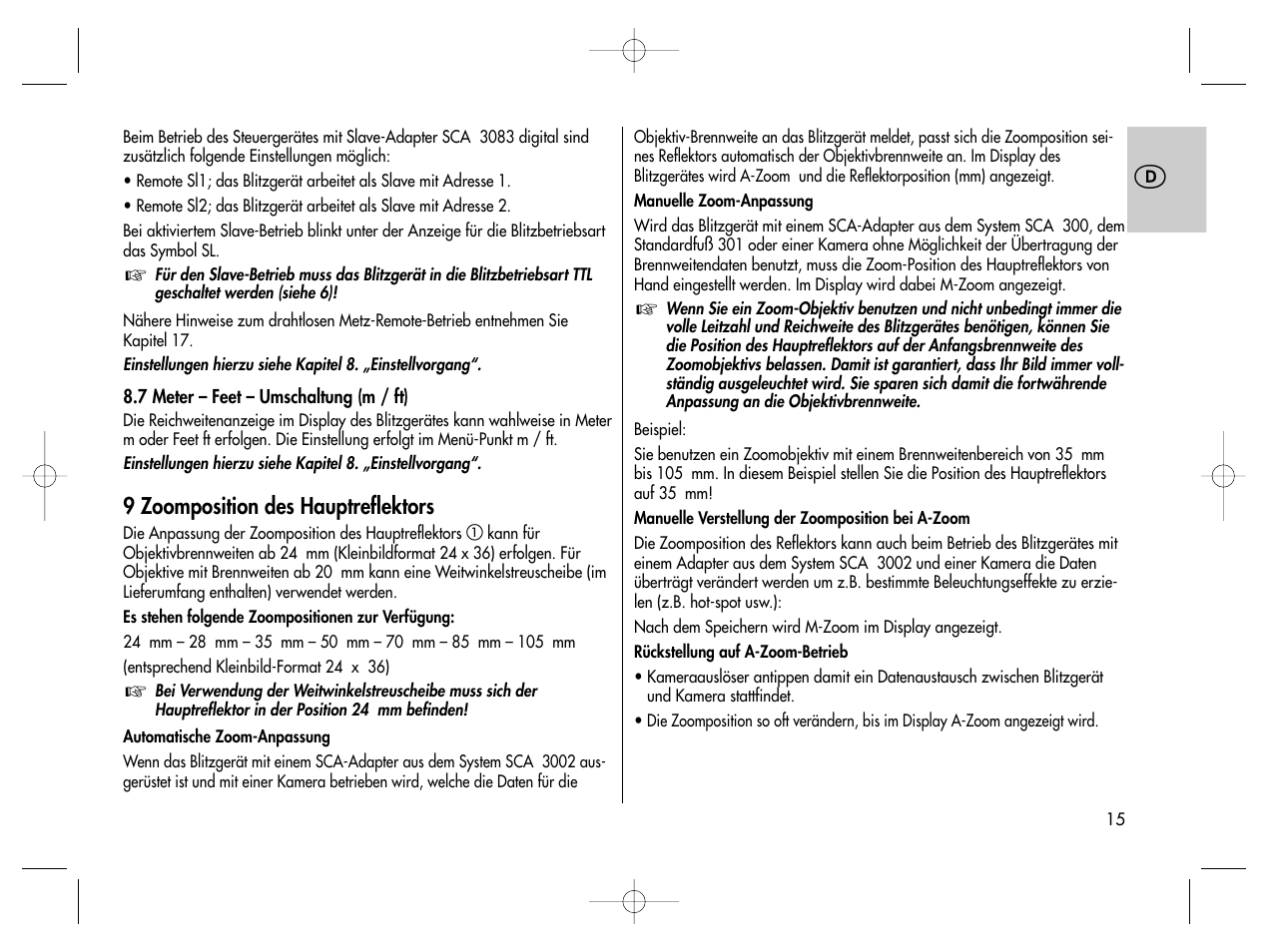 Metz MECABLITZ 76 MZ-5 digital User Manual | Page 15 / 146