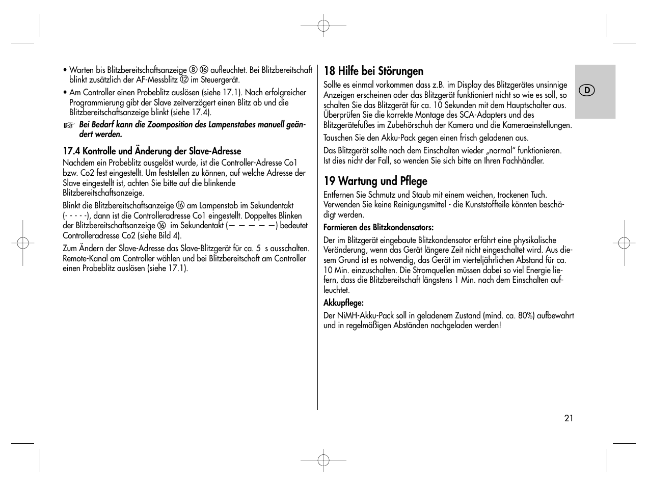 Metz MECABLITZ 76 MZ-5 digital User Manual | Page 21 / 146