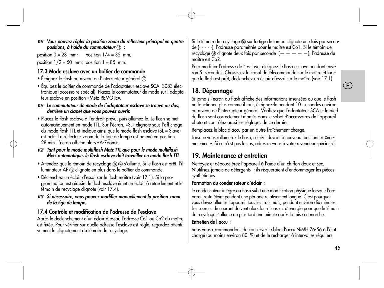 Metz MECABLITZ 76 MZ-5 digital User Manual | Page 45 / 146