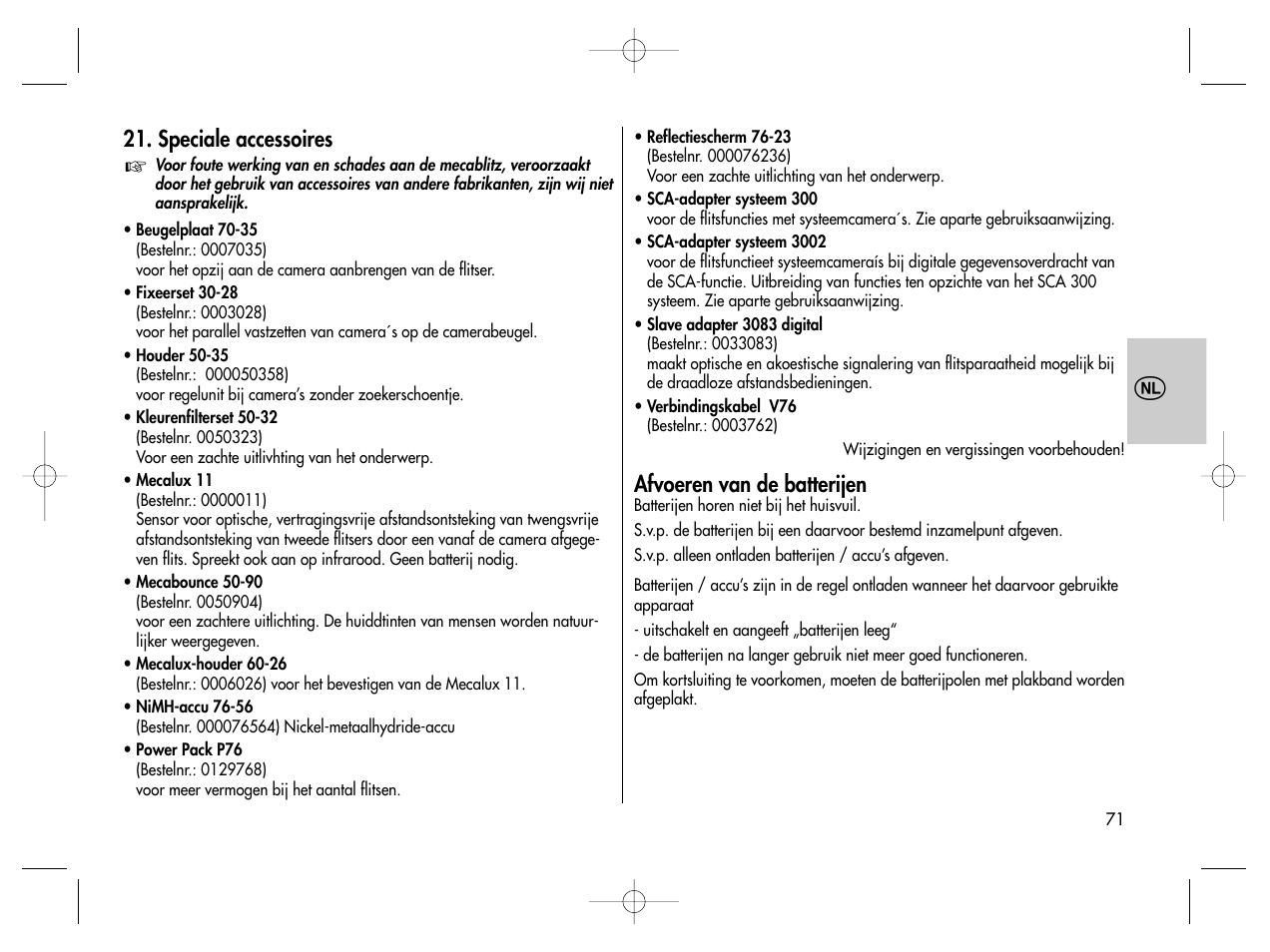 Metz MECABLITZ 76 MZ-5 digital User Manual | Page 71 / 146