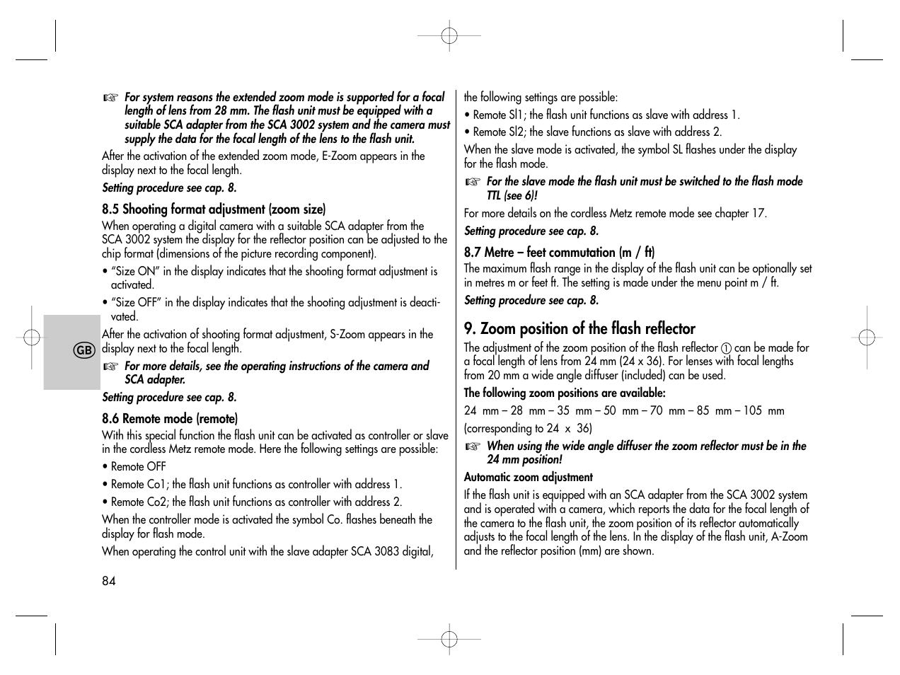 Metz MECABLITZ 76 MZ-5 digital User Manual | Page 84 / 146