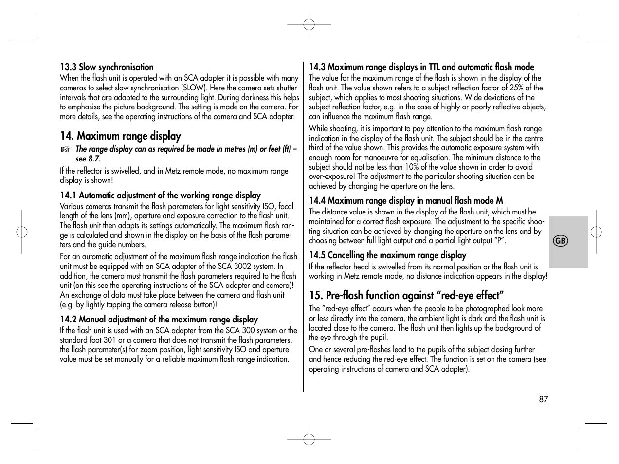 Metz MECABLITZ 76 MZ-5 digital User Manual | Page 87 / 146