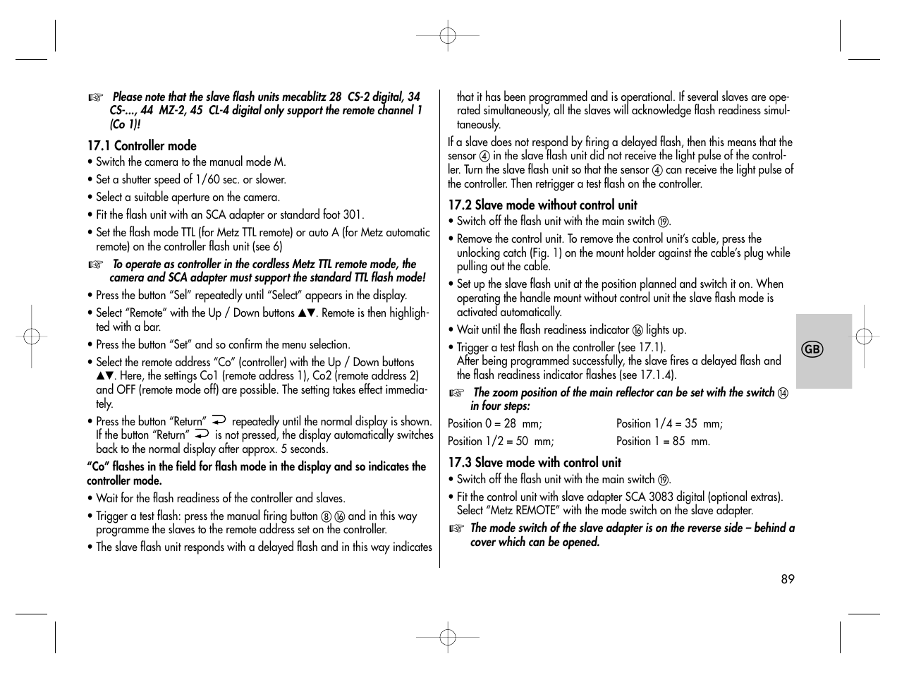 Metz MECABLITZ 76 MZ-5 digital User Manual | Page 89 / 146