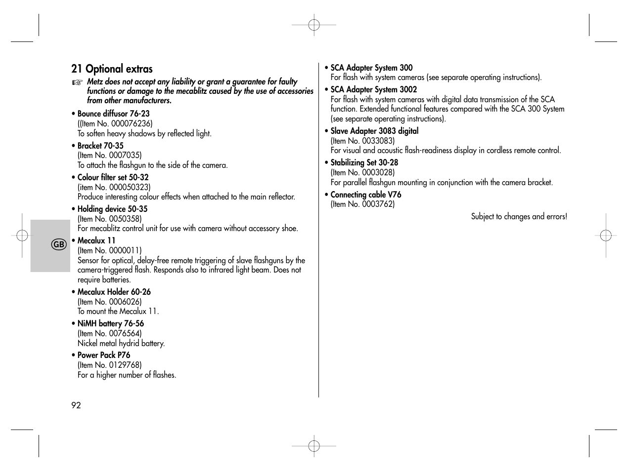 Metz MECABLITZ 76 MZ-5 digital User Manual | Page 92 / 146