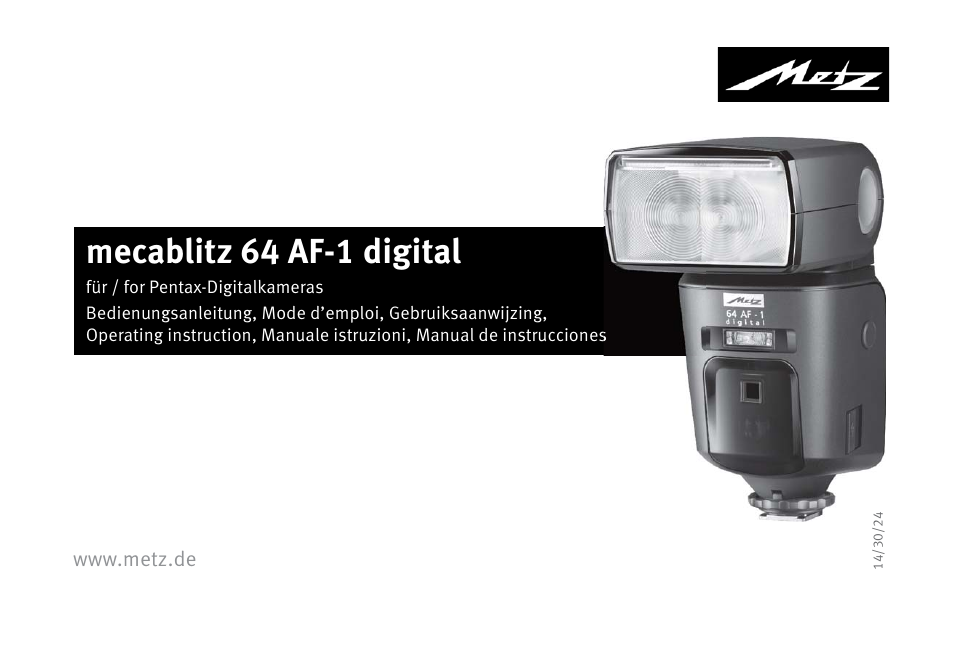 Metz MECABLITZ 64 AF-1 digital Pentax User Manual | 326 pages