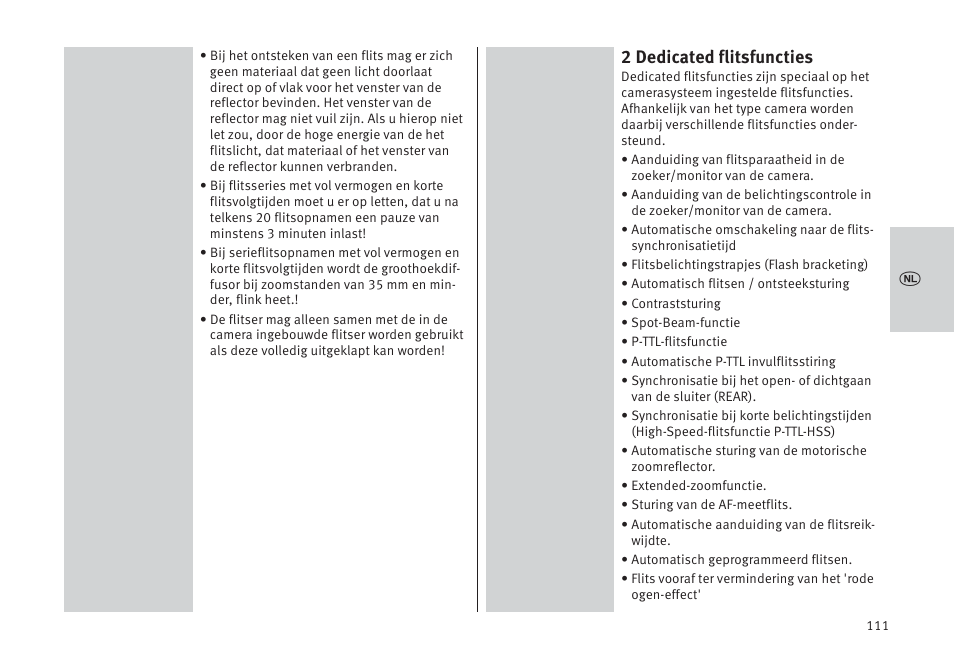 2 dedicated flitsfuncties | Metz MECABLITZ 64 AF-1 digital Pentax User Manual | Page 111 / 326