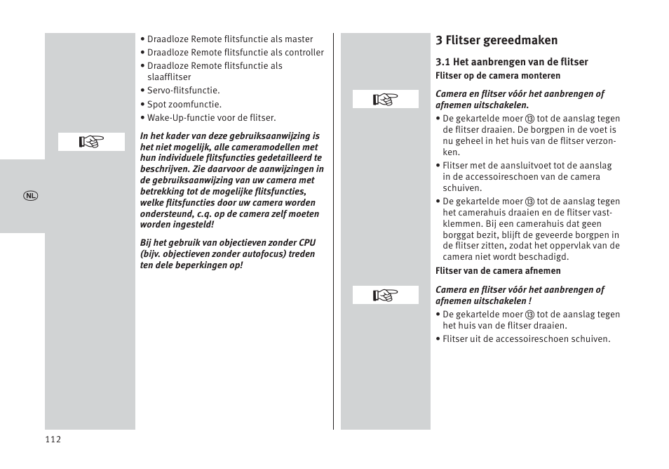 Metz MECABLITZ 64 AF-1 digital Pentax User Manual | Page 112 / 326