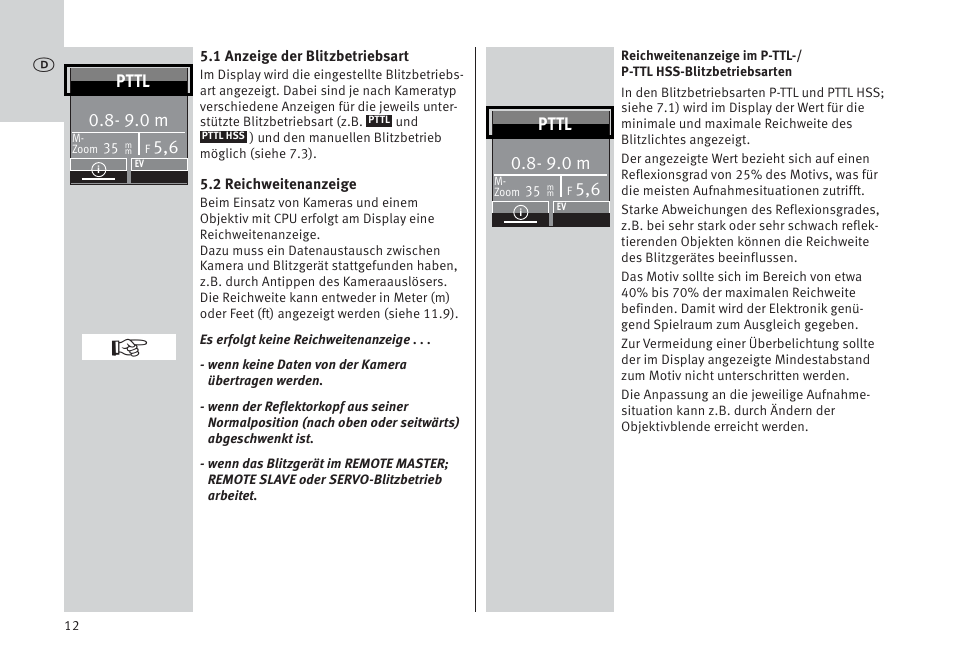 9.0 m, Pttl | Metz MECABLITZ 64 AF-1 digital Pentax User Manual | Page 12 / 326