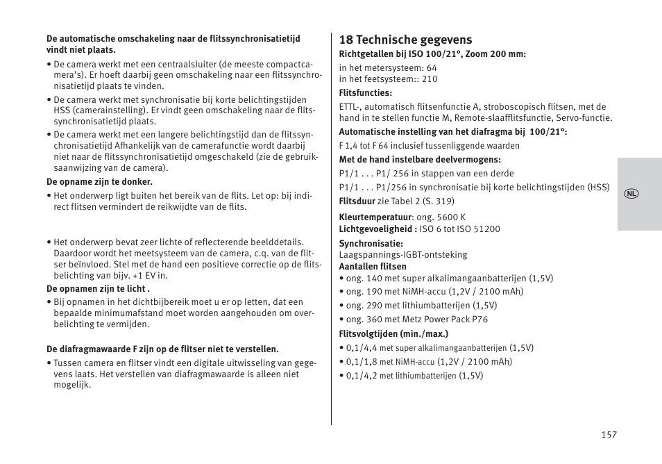 18 technische gegevens | Metz MECABLITZ 64 AF-1 digital Pentax User Manual | Page 157 / 326