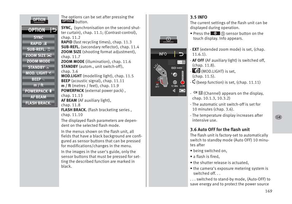 Option o | Metz MECABLITZ 64 AF-1 digital Pentax User Manual | Page 169 / 326