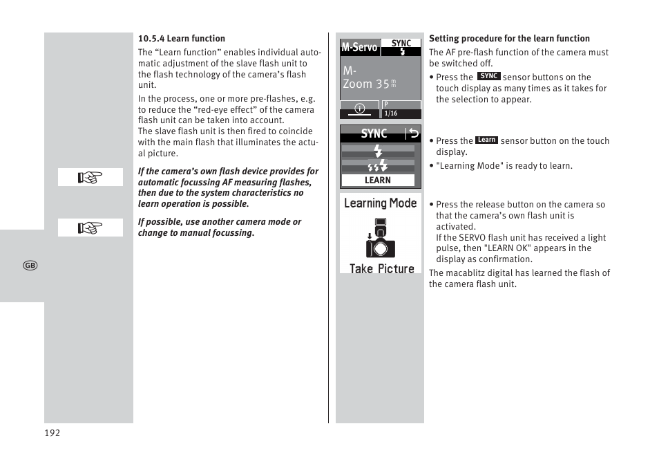 Metz MECABLITZ 64 AF-1 digital Pentax User Manual | Page 192 / 326