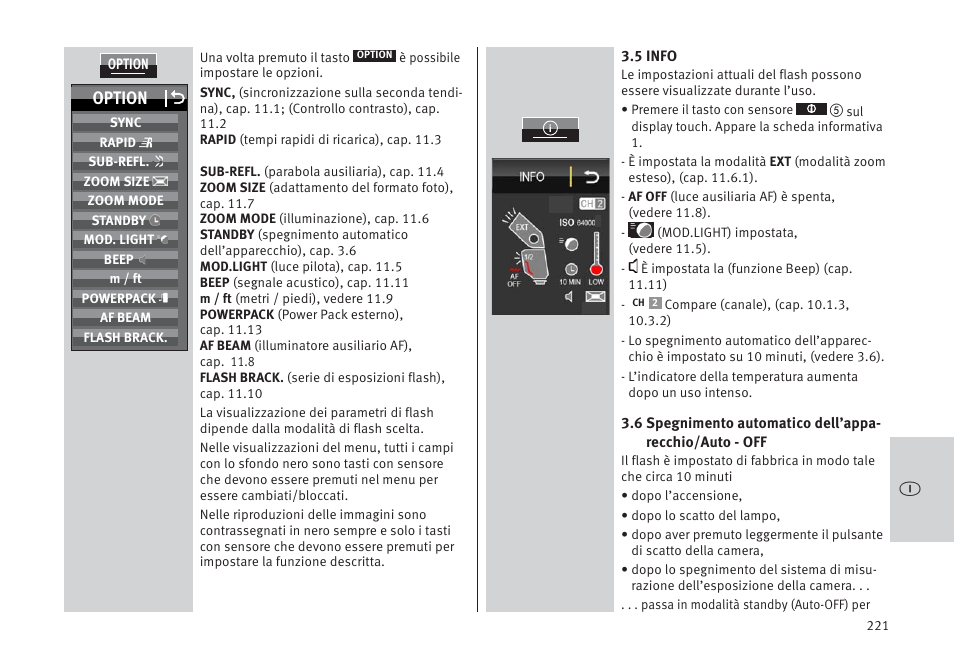 Option o | Metz MECABLITZ 64 AF-1 digital Pentax User Manual | Page 221 / 326