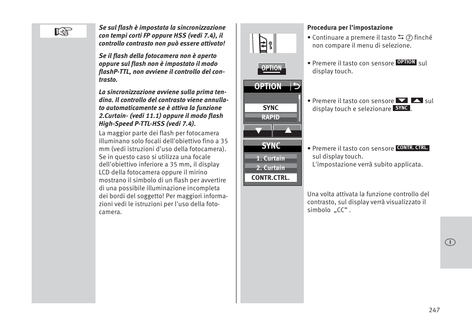 Option o, Sync | Metz MECABLITZ 64 AF-1 digital Pentax User Manual | Page 247 / 326