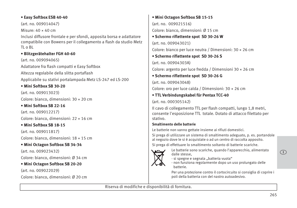 Metz MECABLITZ 64 AF-1 digital Pentax User Manual | Page 265 / 326