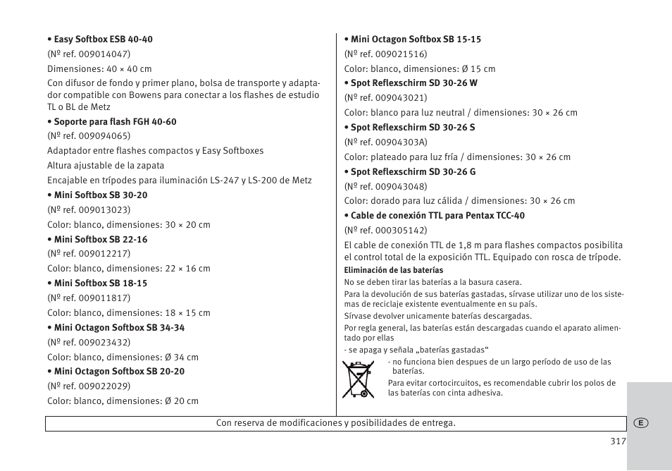 Metz MECABLITZ 64 AF-1 digital Pentax User Manual | Page 317 / 326