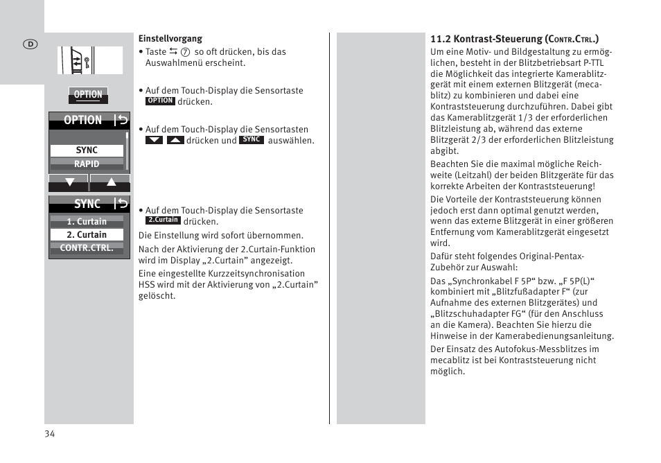 Option o, Sync o | Metz MECABLITZ 64 AF-1 digital Pentax User Manual | Page 34 / 326