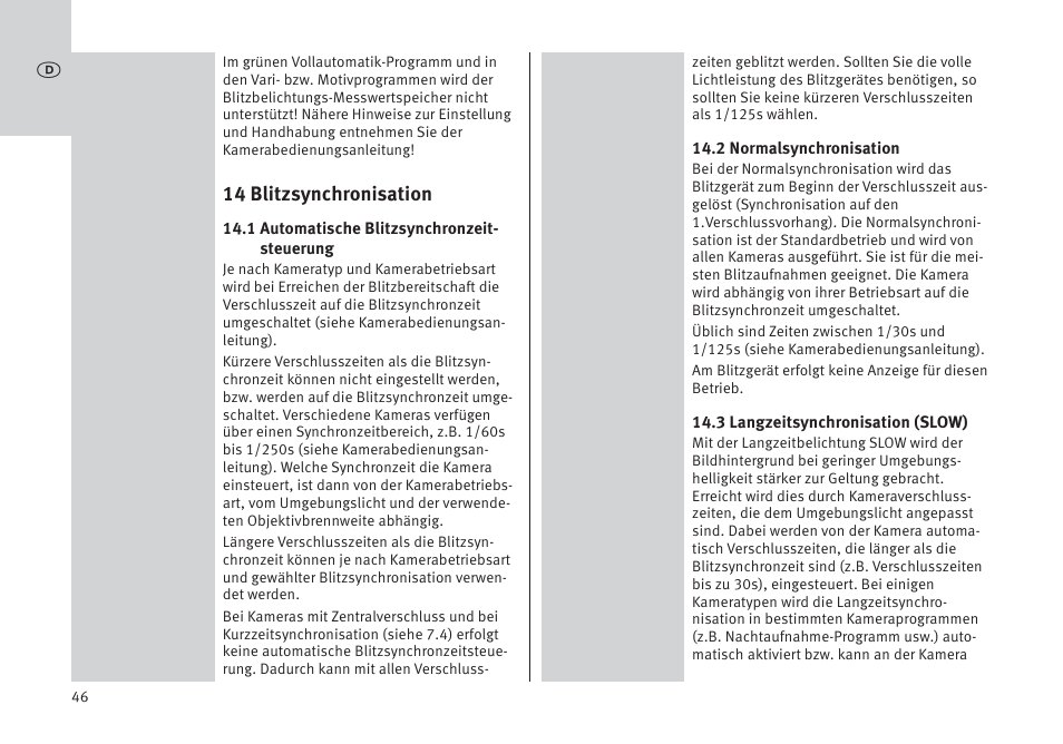 Metz MECABLITZ 64 AF-1 digital Pentax User Manual | Page 46 / 326