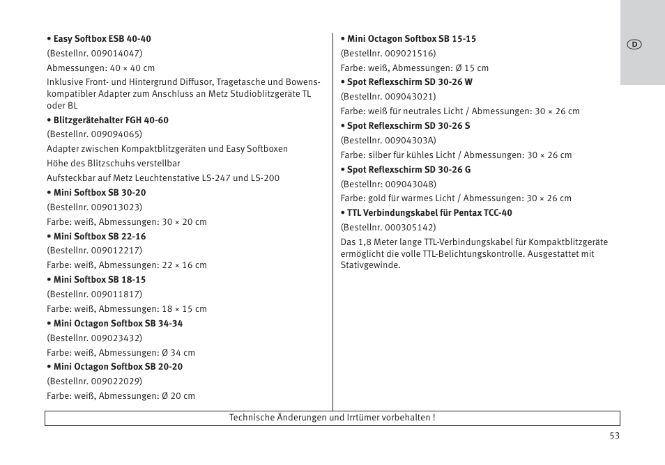 Metz MECABLITZ 64 AF-1 digital Pentax User Manual | Page 53 / 326