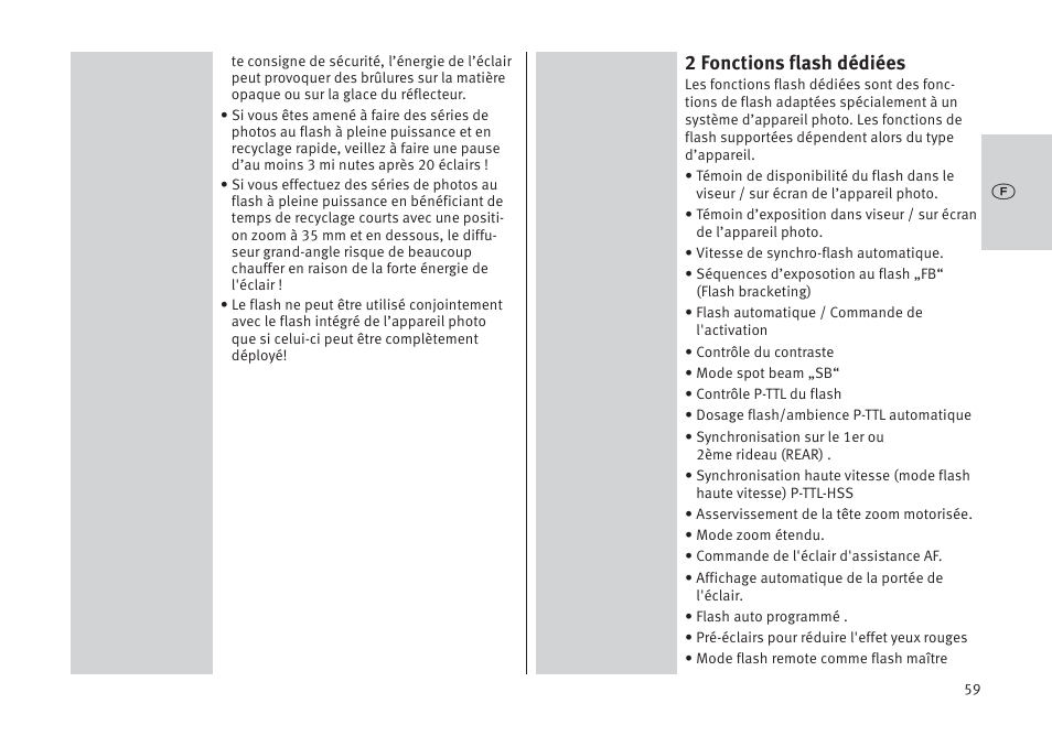 2 fonctions flash dédiées | Metz MECABLITZ 64 AF-1 digital Pentax User Manual | Page 59 / 326