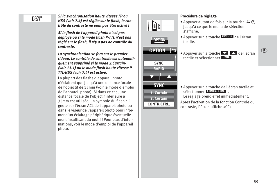 Option o, Sync | Metz MECABLITZ 64 AF-1 digital Pentax User Manual | Page 89 / 326