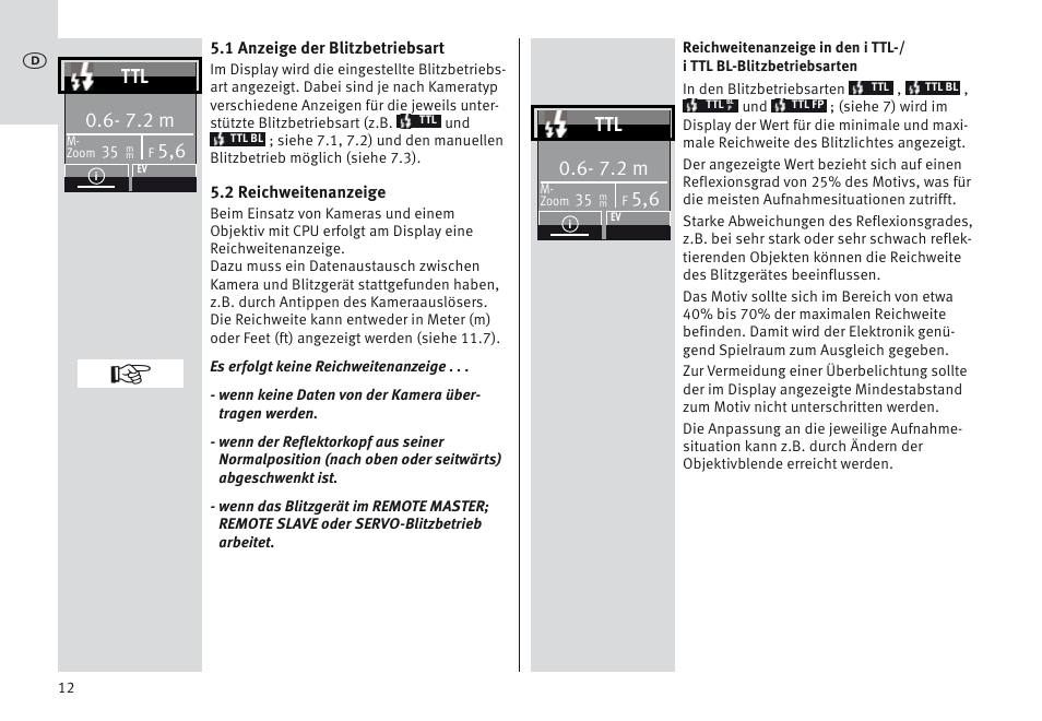 7.2 m | Metz MECABLITZ 64 AF-1 digital Nikon User Manual | Page 12 / 334