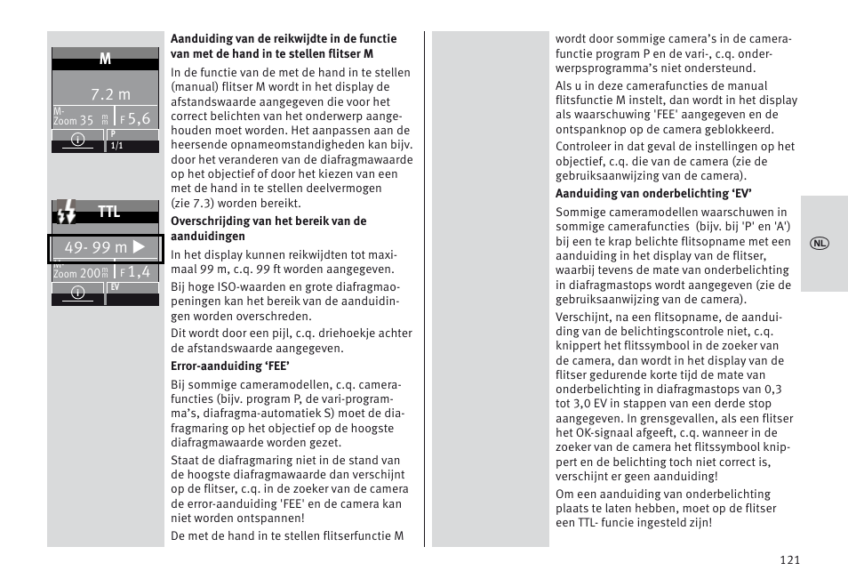 99 m u | Metz MECABLITZ 64 AF-1 digital Nikon User Manual | Page 121 / 334