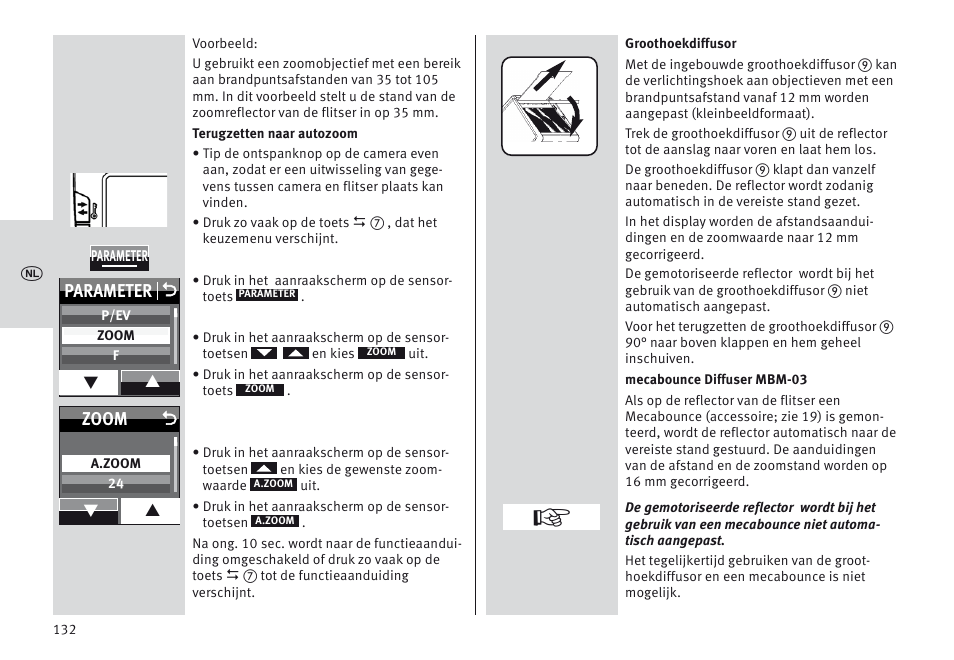 Parameter o, Zoom | Metz MECABLITZ 64 AF-1 digital Nikon User Manual | Page 132 / 334
