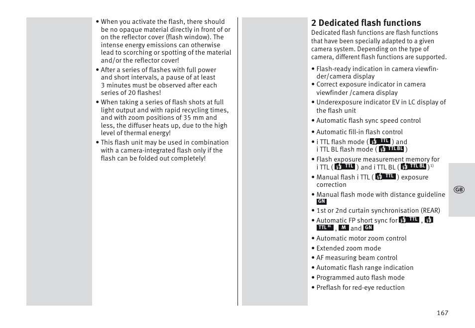 2 dedicated flash functions | Metz MECABLITZ 64 AF-1 digital Nikon User Manual | Page 167 / 334