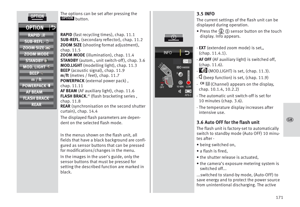 Option o | Metz MECABLITZ 64 AF-1 digital Nikon User Manual | Page 171 / 334