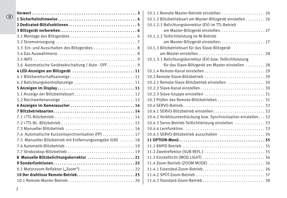 Metz MECABLITZ 64 AF-1 digital Nikon User Manual | Page 2 / 334