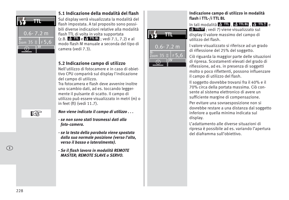 7.2 m | Metz MECABLITZ 64 AF-1 digital Nikon User Manual | Page 228 / 334