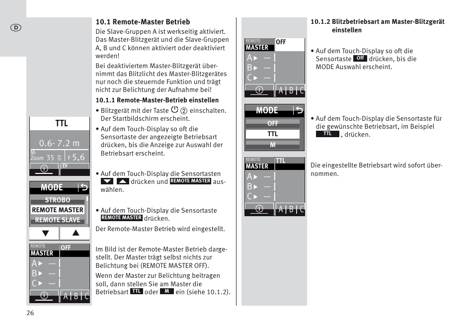 Metz MECABLITZ 64 AF-1 digital Nikon User Manual | Page 26 / 334