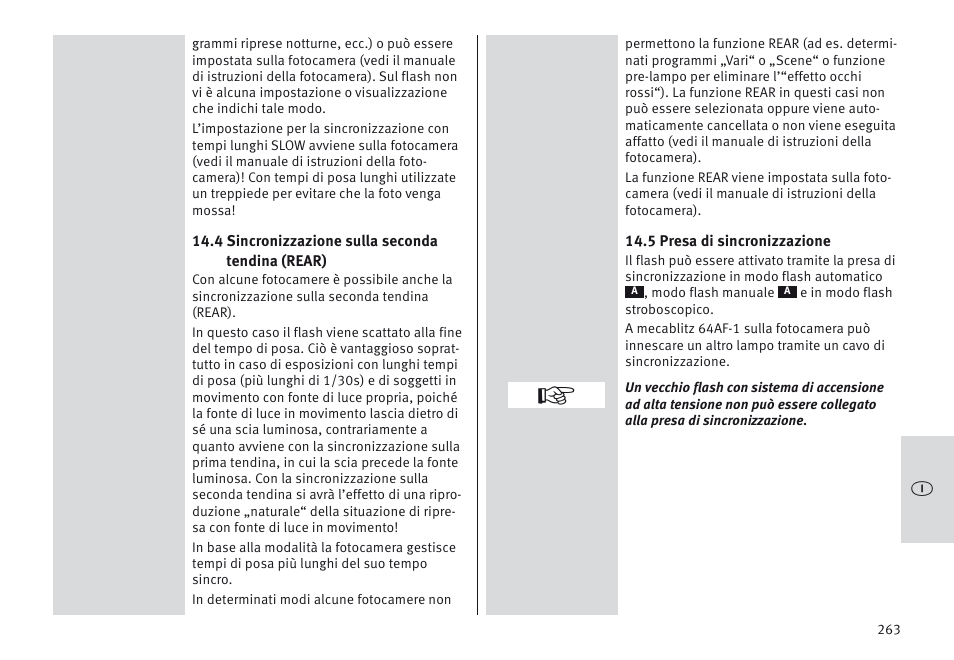 Metz MECABLITZ 64 AF-1 digital Nikon User Manual | Page 263 / 334