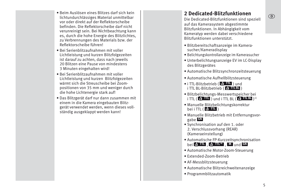 2 dedicated-blitzfunktionen | Metz MECABLITZ 64 AF-1 digital Nikon User Manual | Page 5 / 334