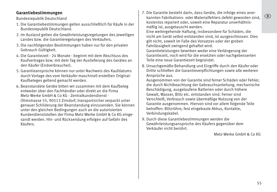 Metz MECABLITZ 64 AF-1 digital Nikon User Manual | Page 55 / 334