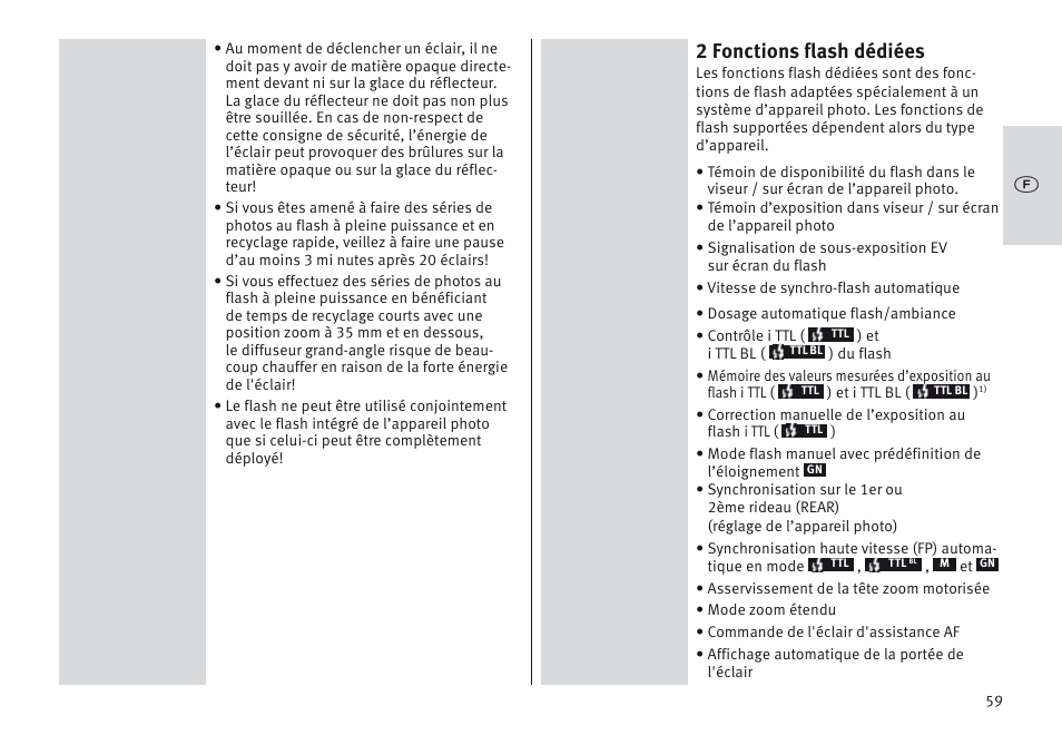 2 fonctions flash dédiées | Metz MECABLITZ 64 AF-1 digital Nikon User Manual | Page 59 / 334