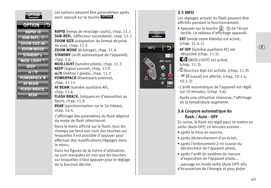 Option o | Metz MECABLITZ 64 AF-1 digital Nikon User Manual | Page 63 / 334