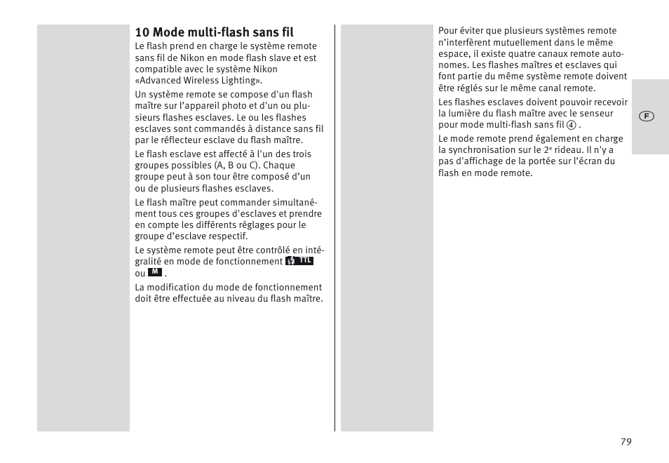 10 mode multi-flash sans fil | Metz MECABLITZ 64 AF-1 digital Nikon User Manual | Page 79 / 334