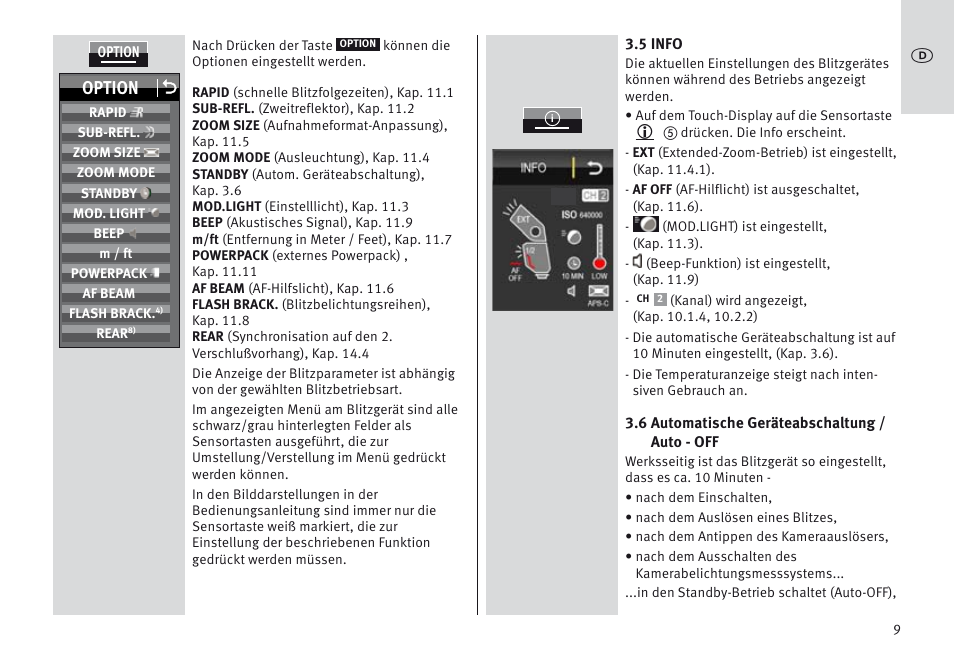 Option o | Metz MECABLITZ 64 AF-1 digital Nikon User Manual | Page 9 / 334