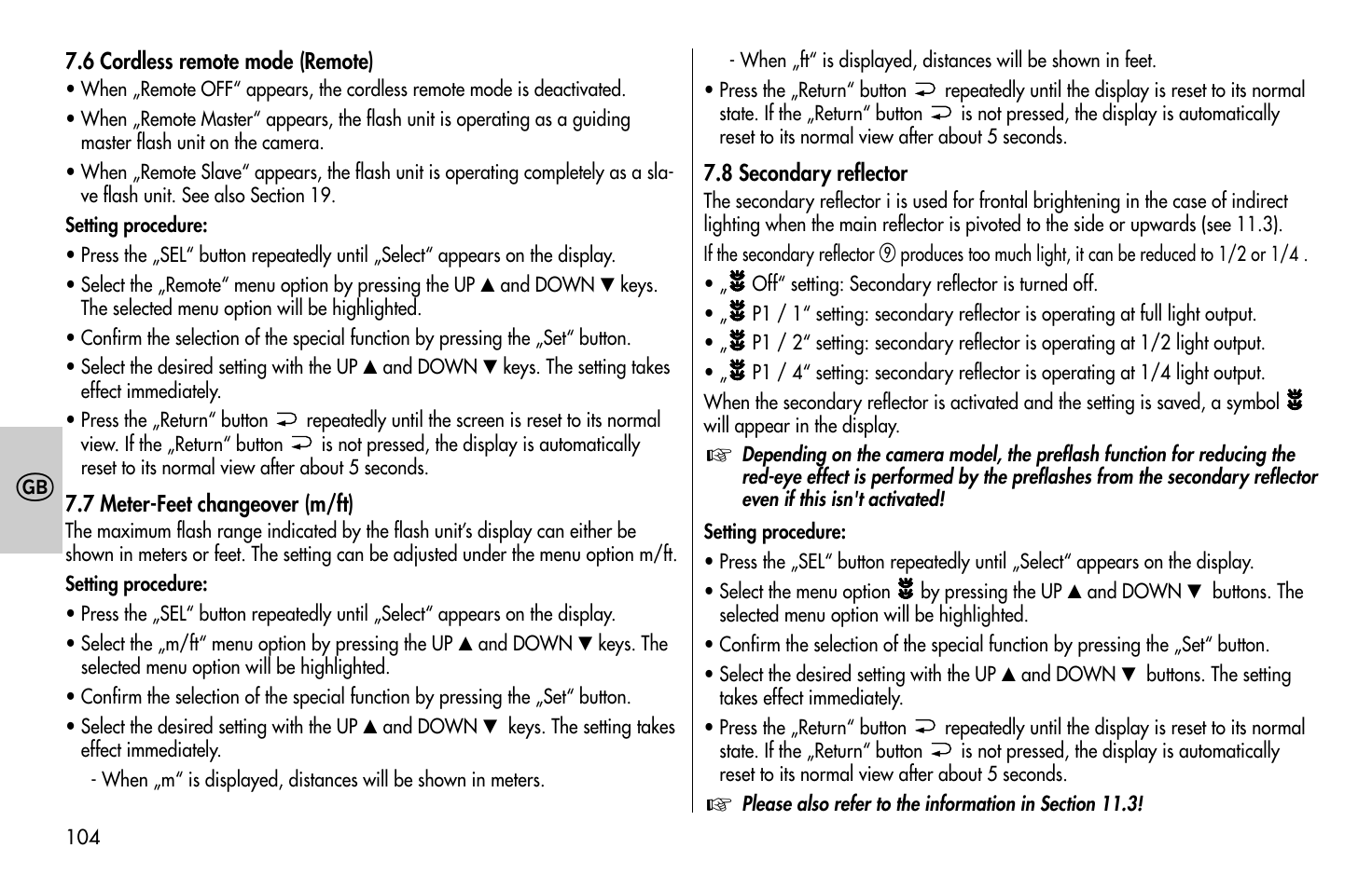Metz MECABLITZ 58 AF-1 digital Pentax User Manual | Page 104 / 190