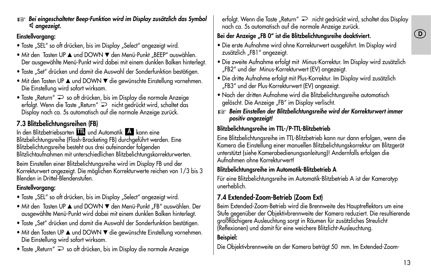 Metz MECABLITZ 58 AF-1 digital Pentax User Manual | Page 13 / 190