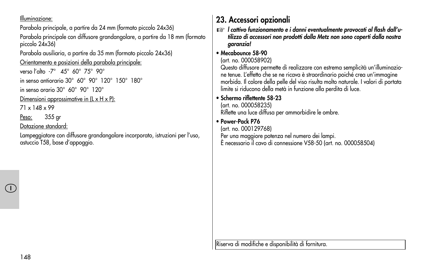 Metz MECABLITZ 58 AF-1 digital Pentax User Manual | Page 148 / 190