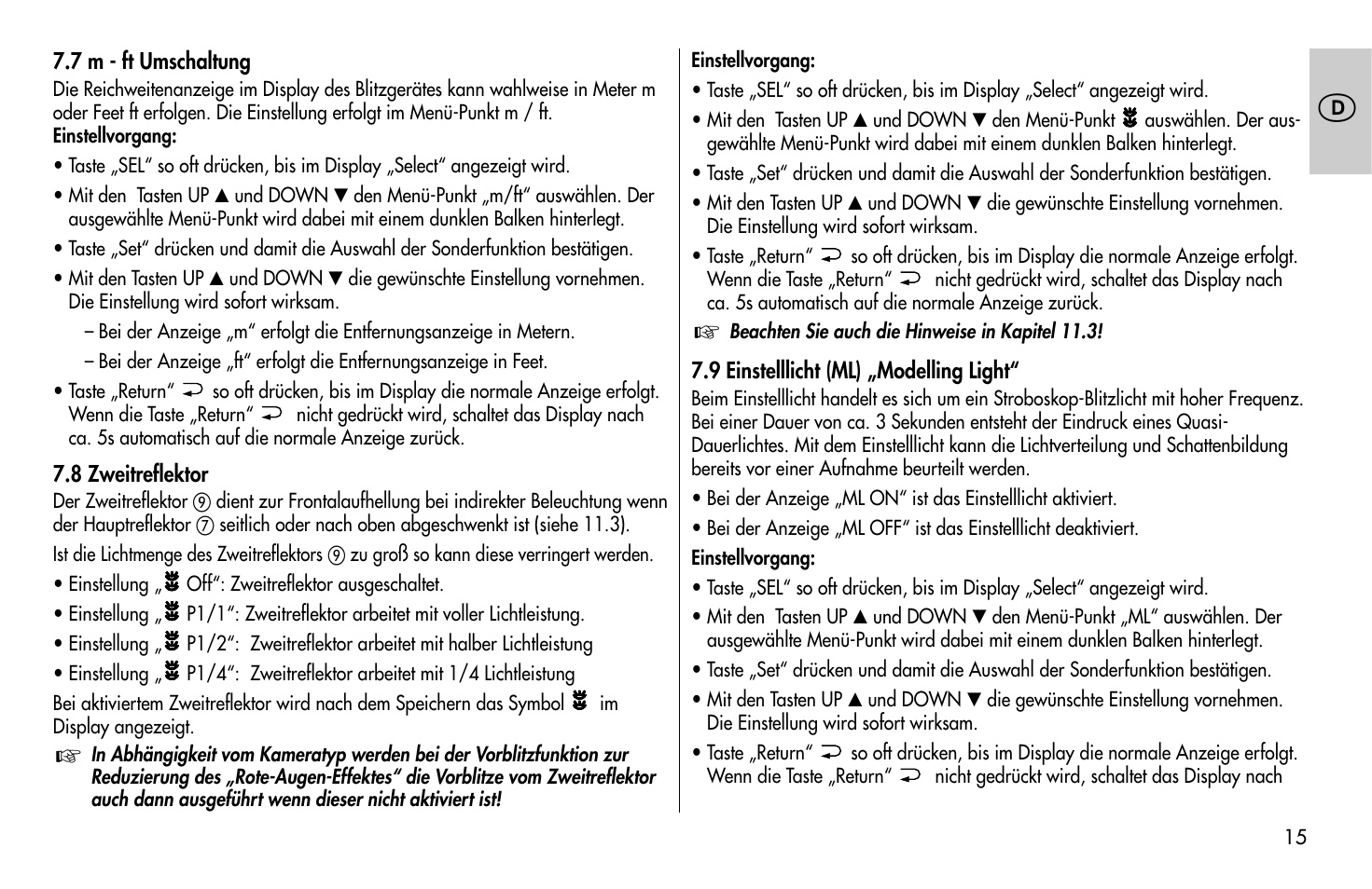 Metz MECABLITZ 58 AF-1 digital Pentax User Manual | Page 15 / 190